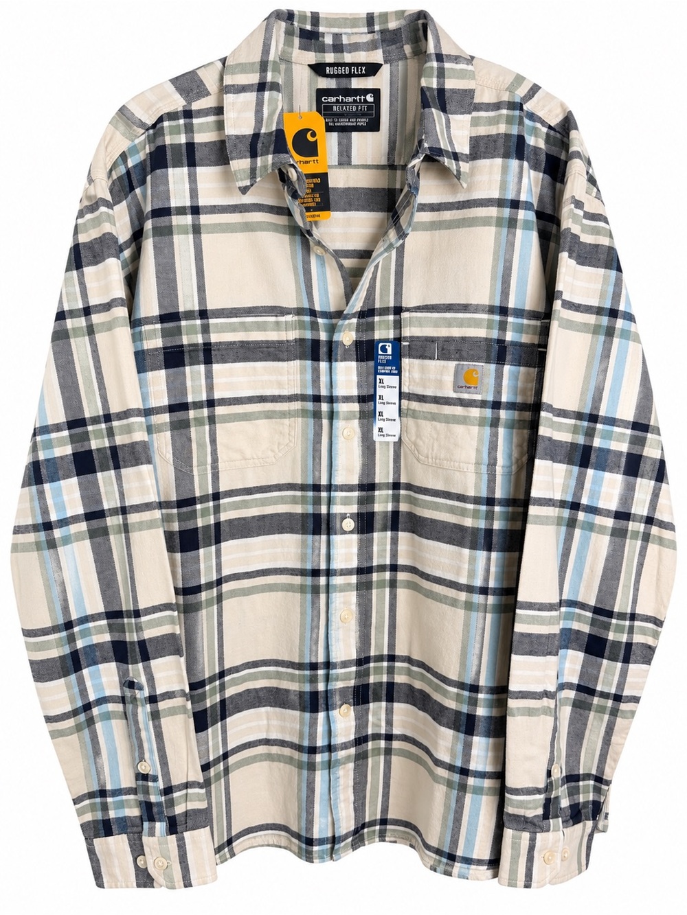 Carhartt Rugged Flex Plaid Flannel Shirt Men’s XL Relaxed Fit NWT